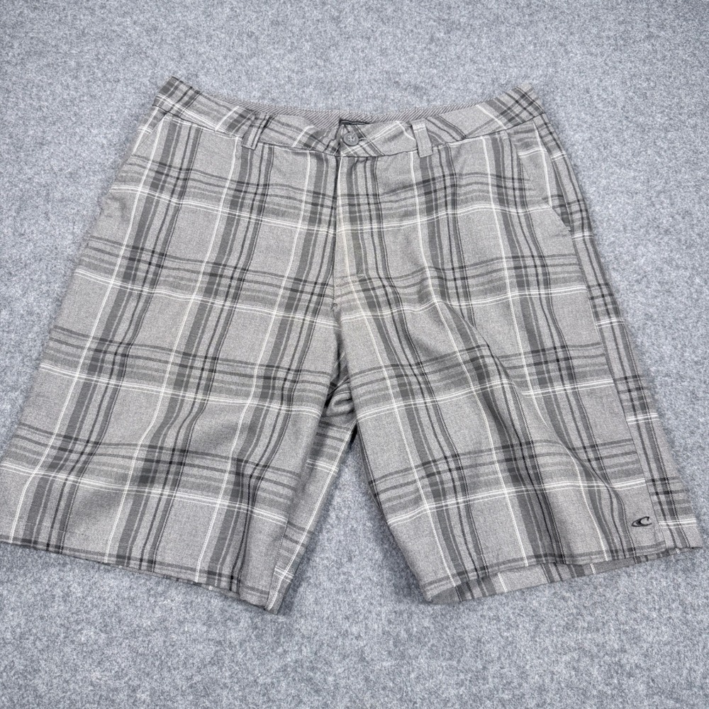 ONeill Mens Plaid Flannel Walk Shorts Grey Charcoal A12180121 Size 36